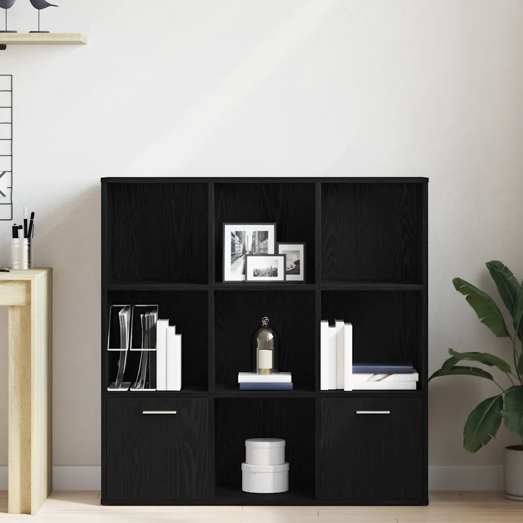 Libreria-Scaffale per Libri-Mobile di Stoccaggio Rovere Nero 98x29x97,5 cm Legno Multistrato