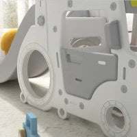 Set Scivolo per Bambini 18-48 Mesi con Altalena, Macchinina e Canestro, 201x151x87.5cm, Bianco