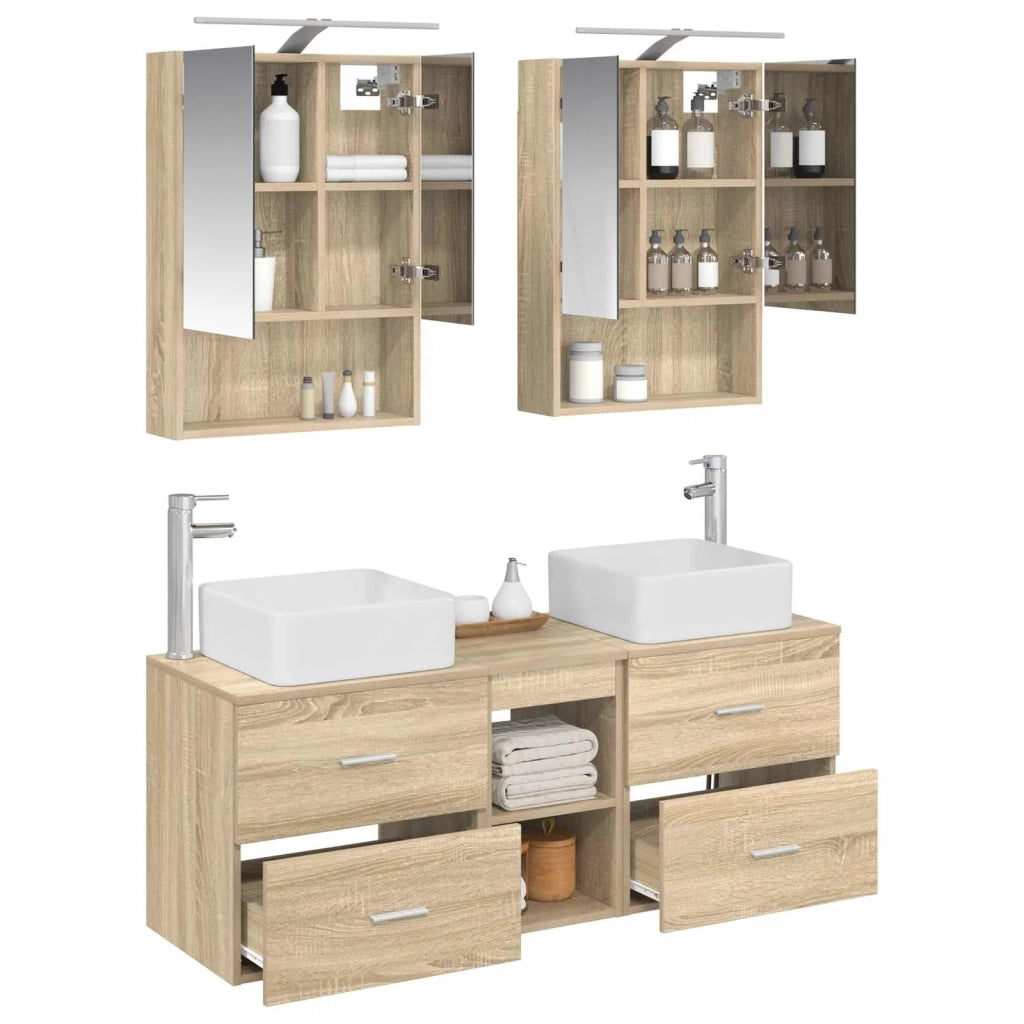 Set di mobili per il bagno 5 pcs Rovere Sonoma 3406761