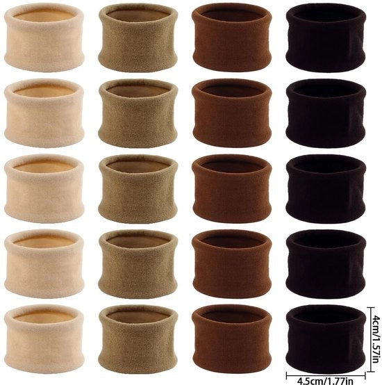 20 pezzi di fascette per capelli senza danneggiare - serie di colori marrone - tessuto morbido elastici senza cuciture per capelli - accessori per capelli per donne