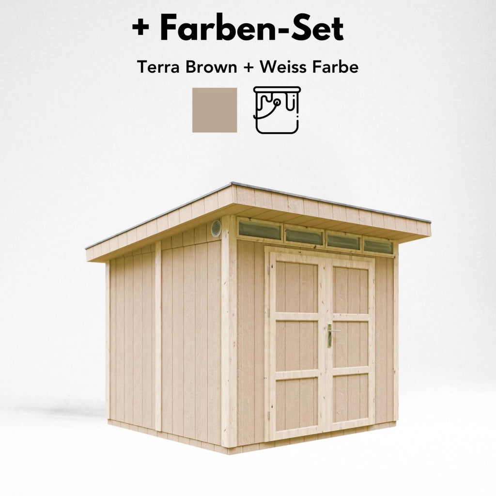 Casetta da Giardino di QUALIT? PREMIUM 5,9m?²-L279xW293cm - TIMBELA M903A-TERRA BROWN