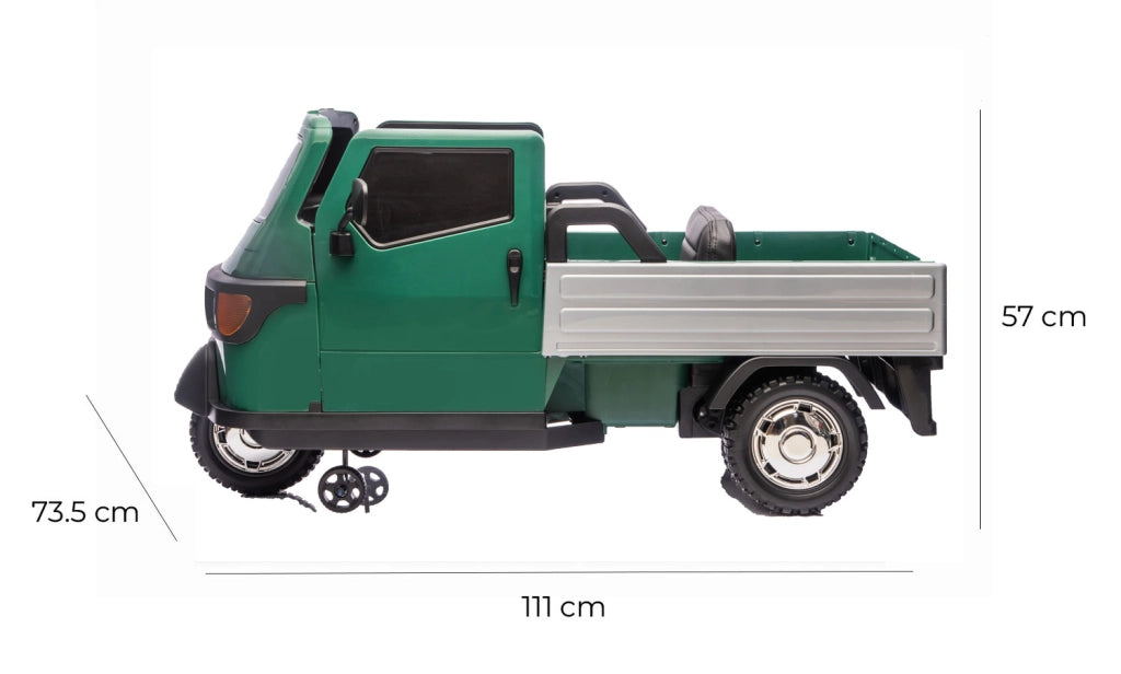 Macchina Elettrica per Bambini Licenza Piaggio Apecar 12V Verde