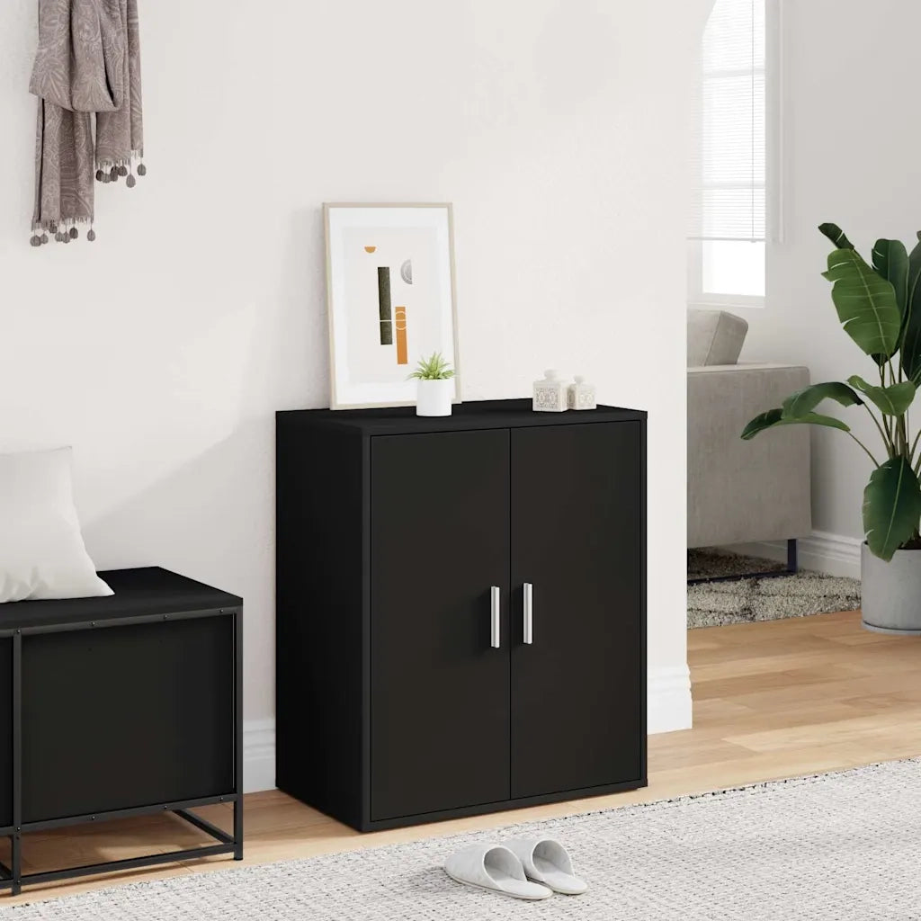 Scarpiera Nera 60x35x70 cm in Truciolato 808919