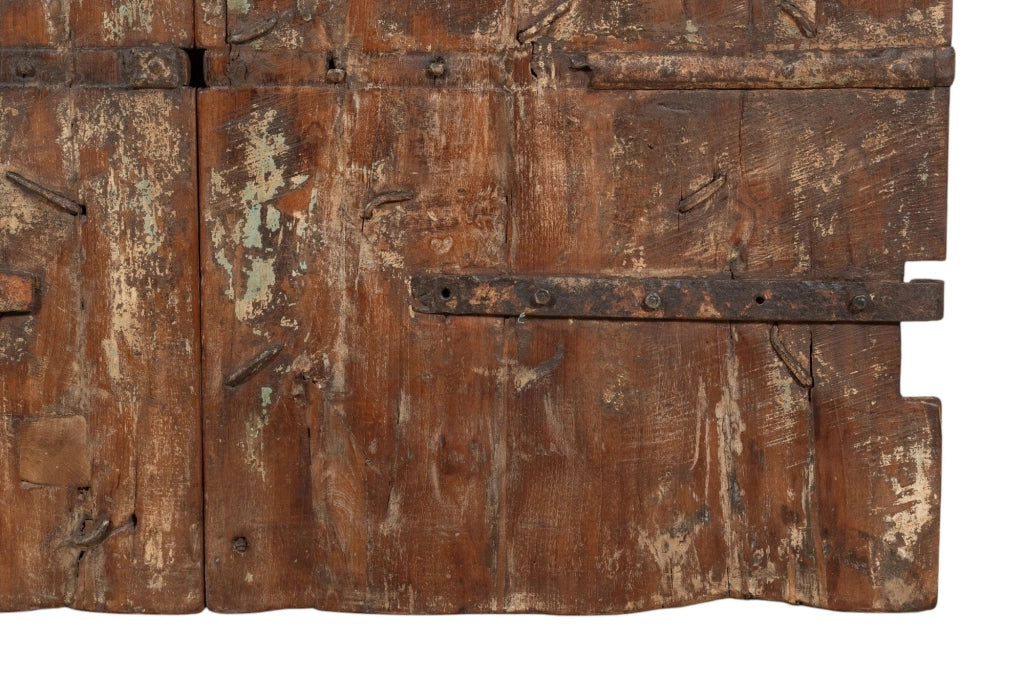 Biscottini Porta portone in legno massello e ferro da interno o da esterno vecchia e antica medievale scorrevole