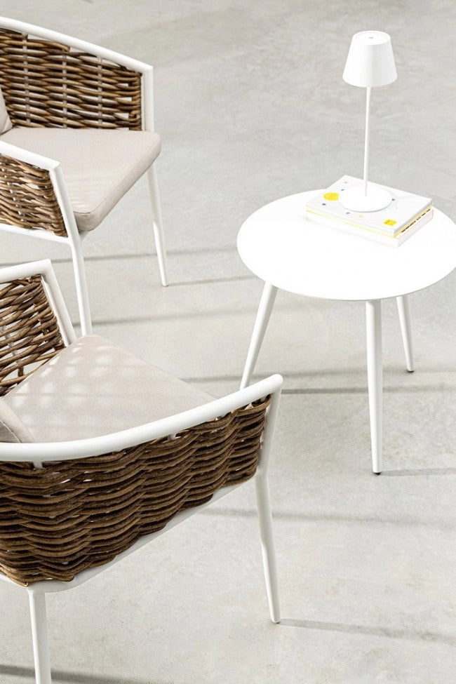 Tavolino Ø50x48h cm Ridley Bianco