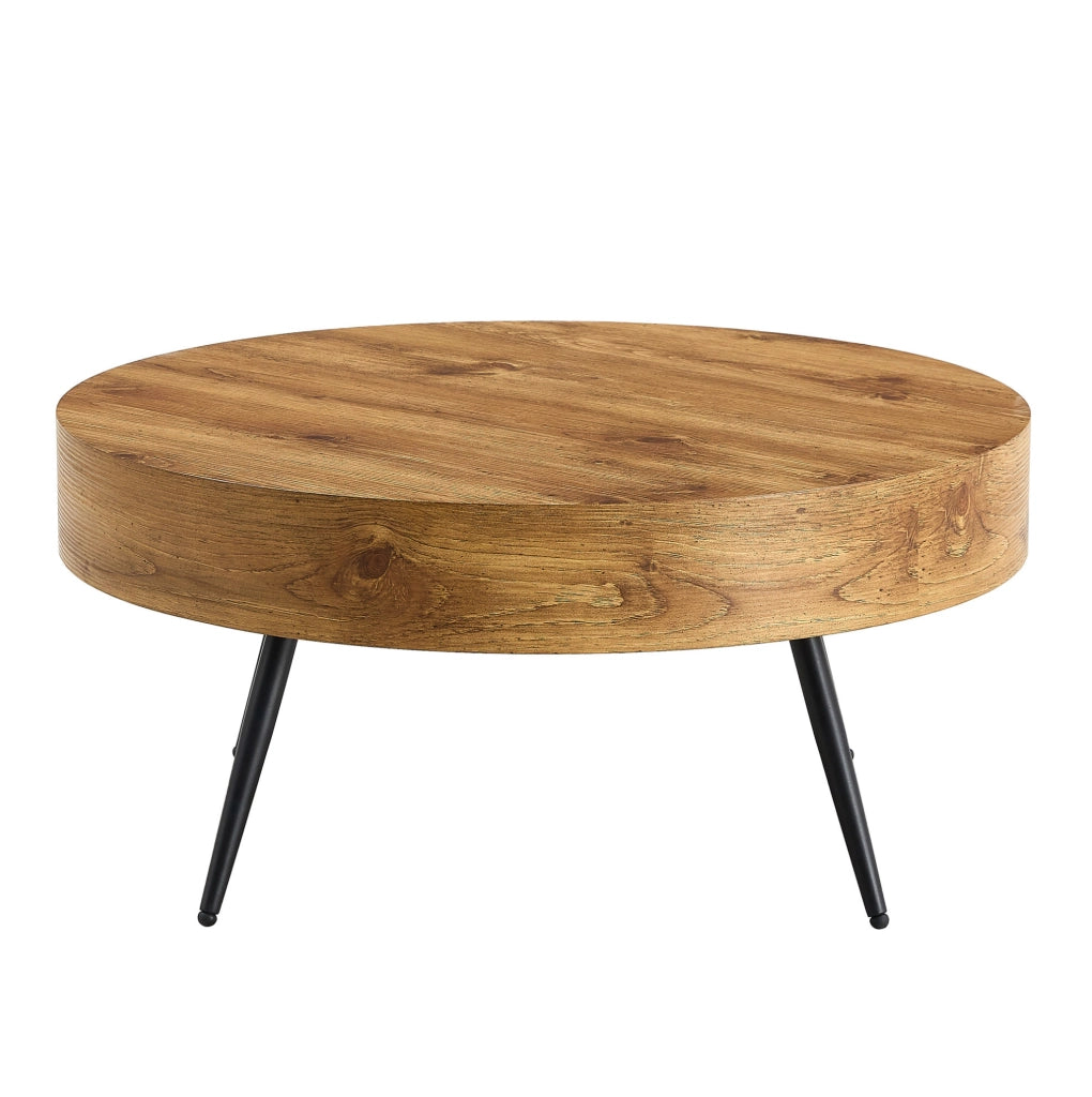 Tavolino da caffè 70x35.5 cm con design minimalista in MDF e metallo naturale
