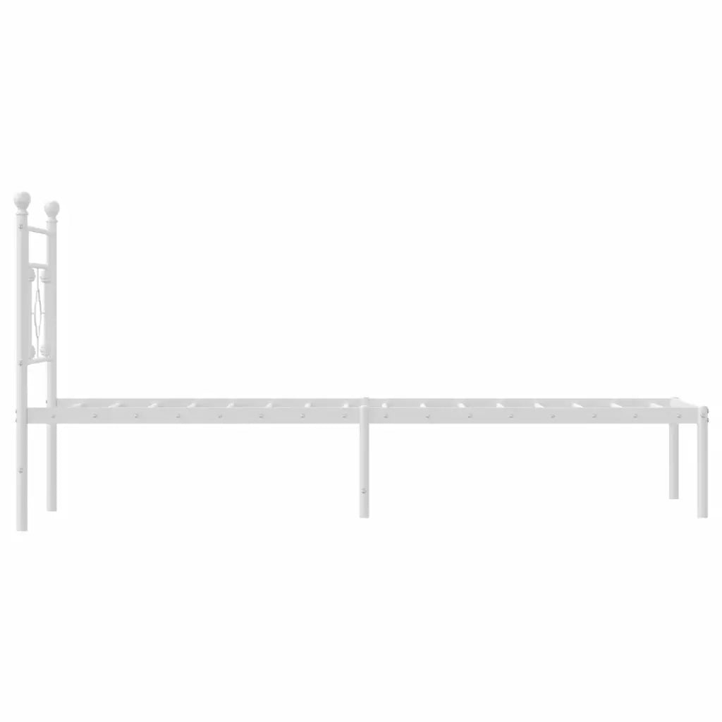 Giroletto con Testiera-Struttura Letto con testiera Metallo Bianco 80x200 cm 590085