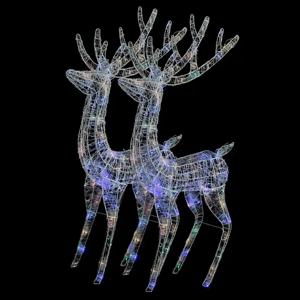 Renne di Natale XXL in Acrilico 250 LED 2 pz 180 cm Multicolore 3154363