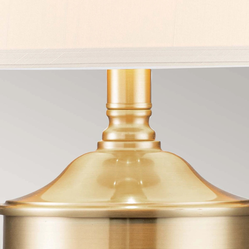 Lampada tavolo Dennison ottone crema E27 60W Quoizel