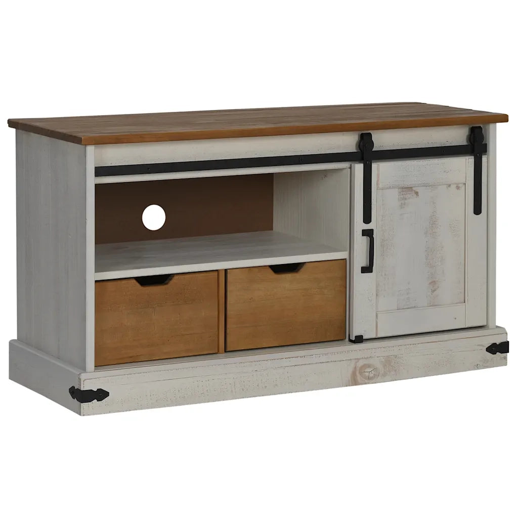 Mobile Porta TV HALDEN con Anta Scorrevole Bianco 110x40x60 cm 4018410