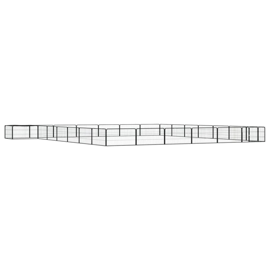Recinto per cani 28 pannelli 100 x 50 cm acciaio verniciato a polvere nero 02_0043625