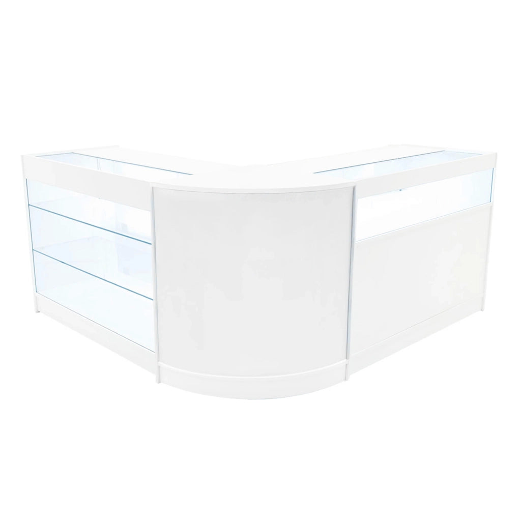 Set Banconi Bianco Triton LED K1200 B1200 CM60 con Serratura e Ripiani
