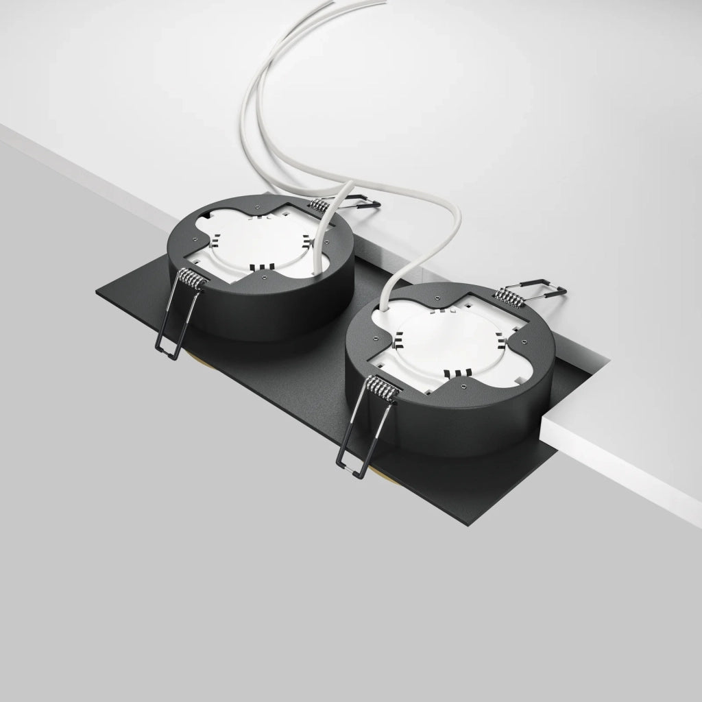 Maytoni lampada da incasso Hoop 2 luci GX53 nero alluminio