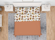 Completo Lenzuola Letto In 100% Cotone Made Italy Disegno Cani 25GI - Francese - Cani 25GI