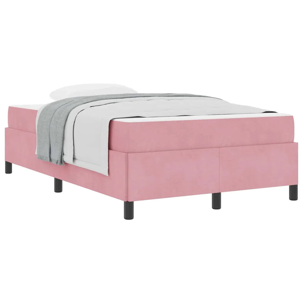 vidaXL Struttura del letto Rosa e bianco 120 x 200 cm Velluto