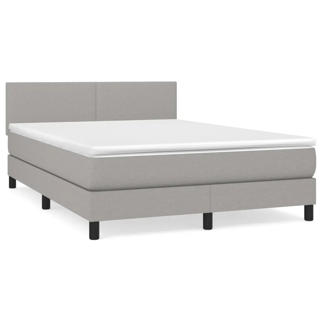 Giroletto a Molle con Materasso Grigio Chiaro 140x200cm Tessuto 3139897