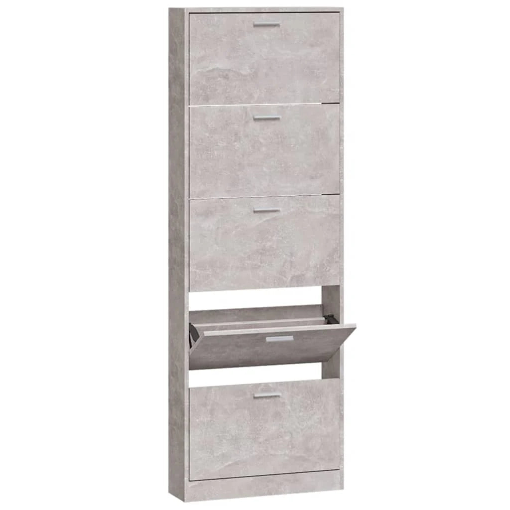 Scarpiera mobile contenitore per scarpe mobile per ingresso/corridoio/soggiorno 59 x 17 x 169 cm legno ingegnerizzato grigio 02_0021821
