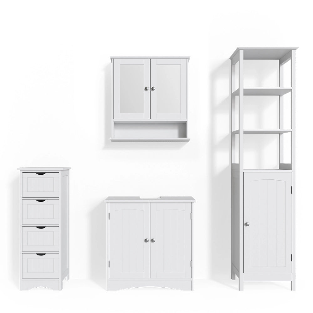 Vicco Set mobili bagno Bianco 4 parti