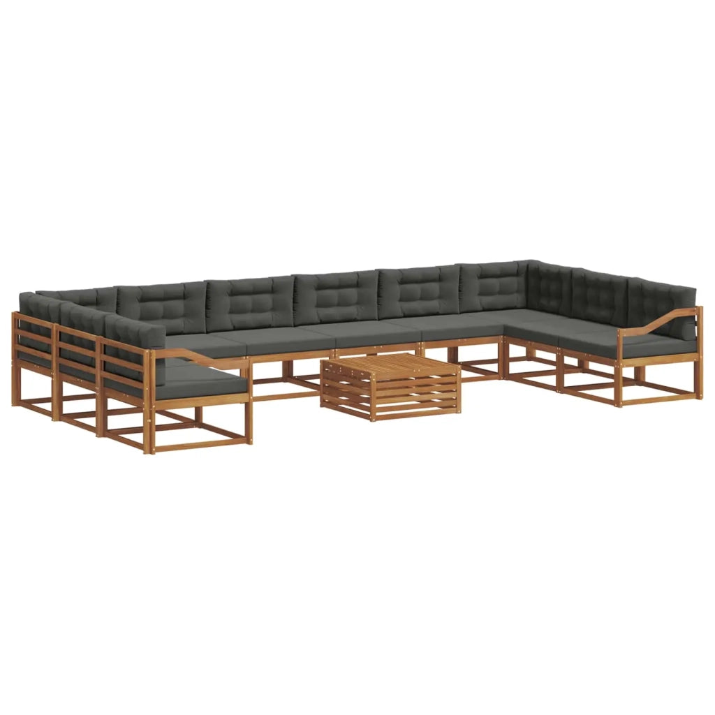 Set di divani da esterno 11 pcs Naturale e Antracite