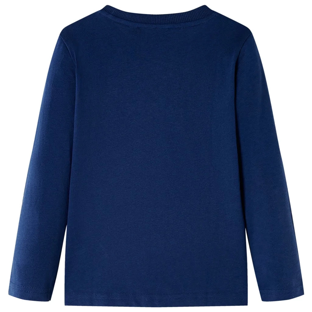 Maglietta da Bambino a Maniche Lunghe Blu Marino 104