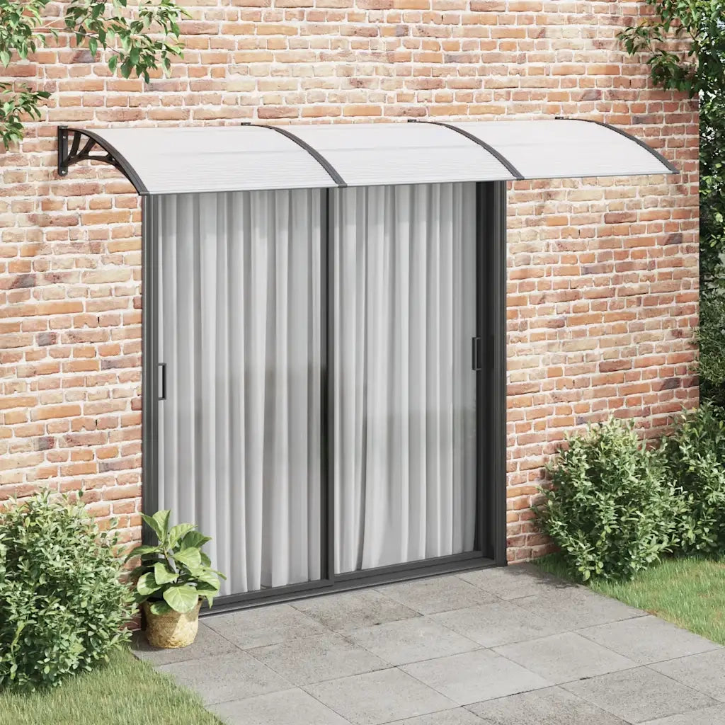 Tettoia per Porta Nero e Trasparente 300x75 cm in Policarbonato CFW7378963