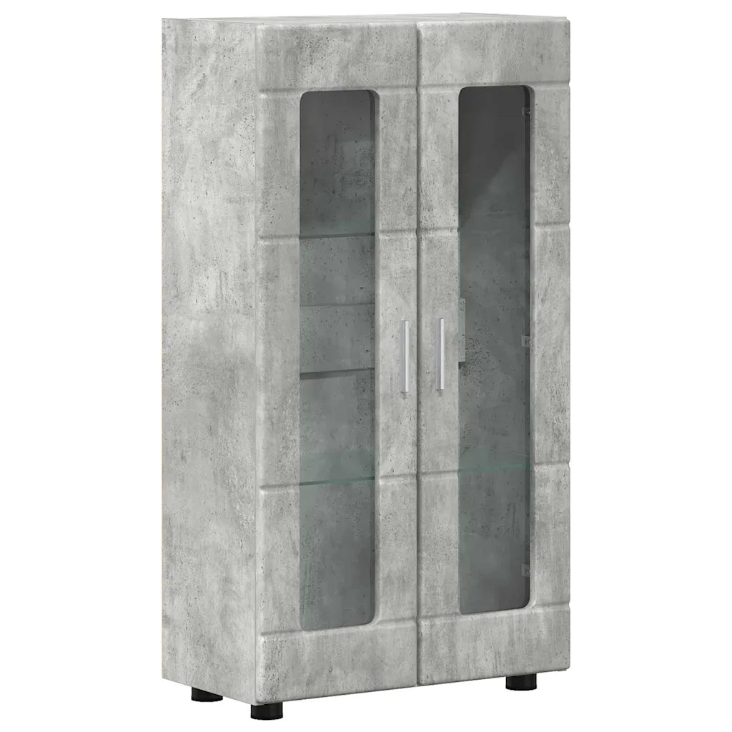 Set mobile TV con porta FLORIN Grigio cemento Legno multistrato