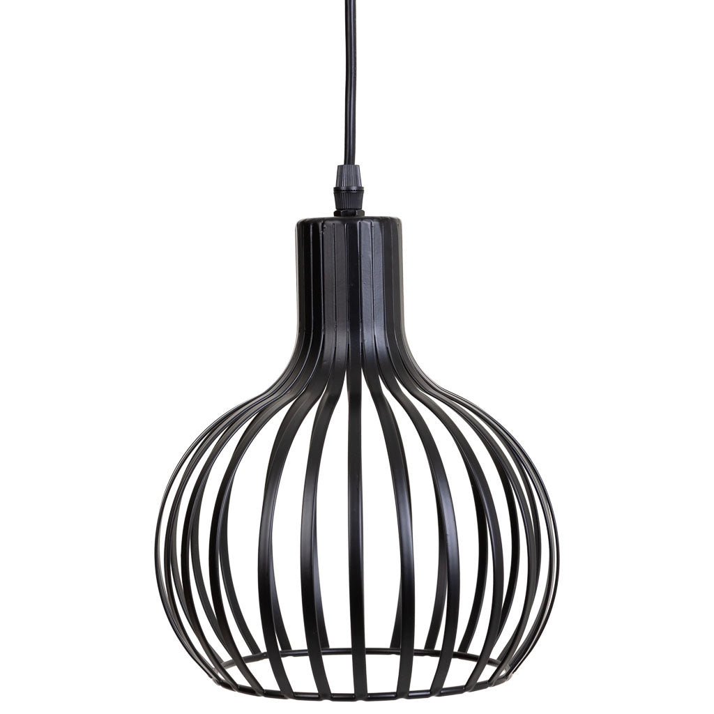 Lampada a sospensione in metallo nero 20x20x108h