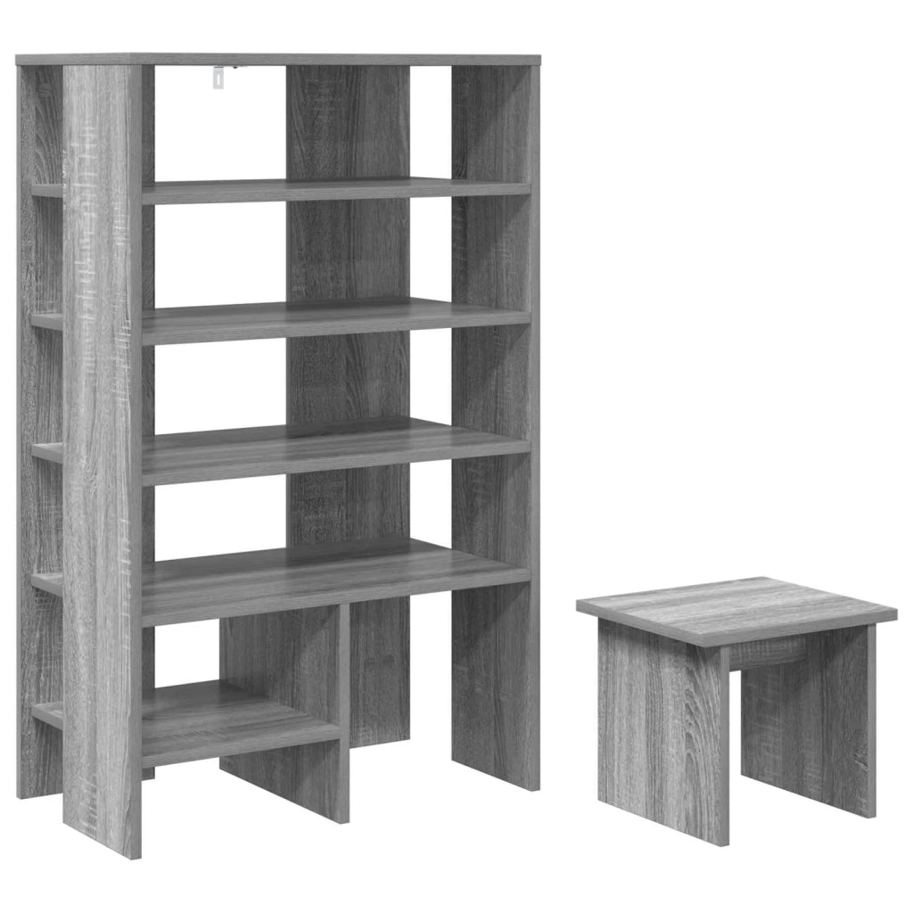 Mobile per scarpe 2 pcs Grigio Sonoma Legno multistrato 8000385