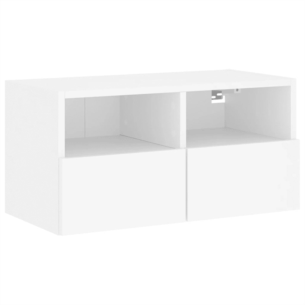 Mobile TV a Parete Bianco 60x30x30 cm in Legno Multistrato 836854
