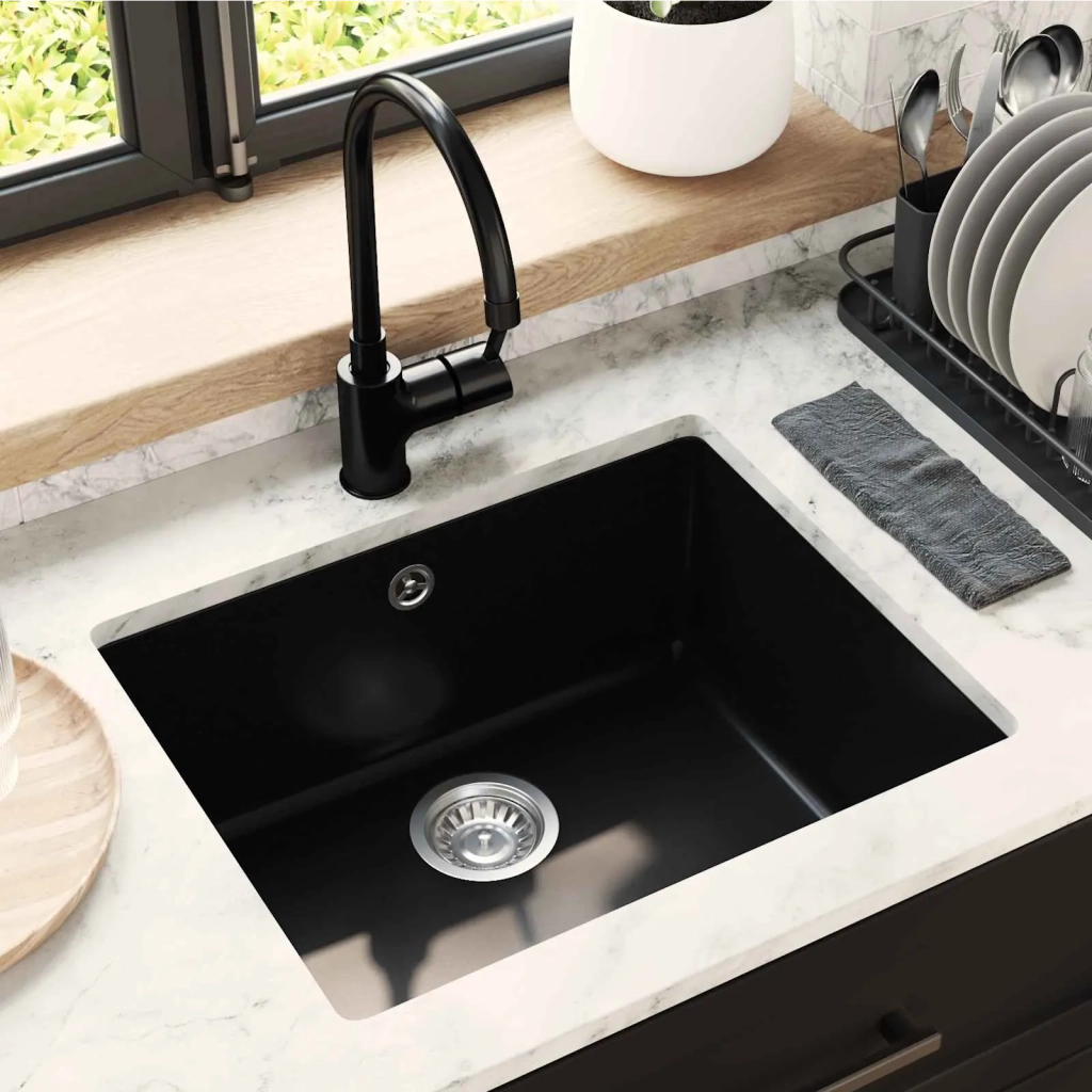 Lavello Nero 530 x 460 mm 80% Quarzo e 20% Resina 42028424
