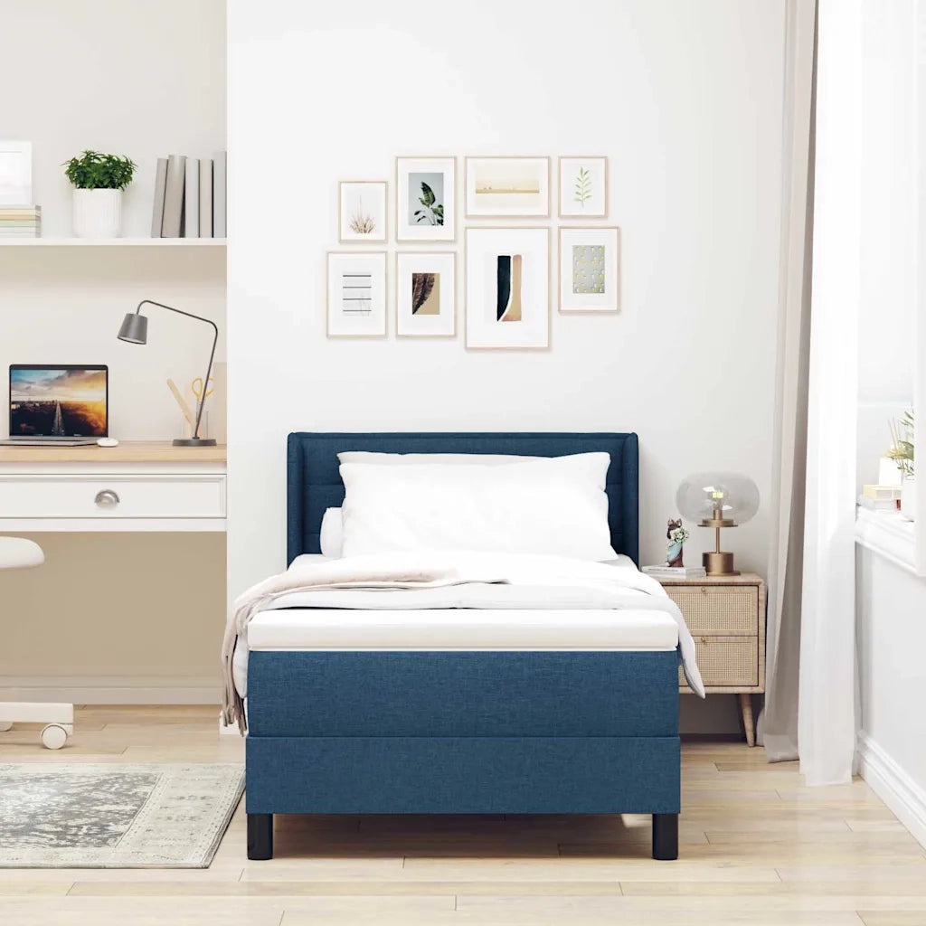Letto a molle con testiera Blu 200 x 100 cm Tessuto 3341033