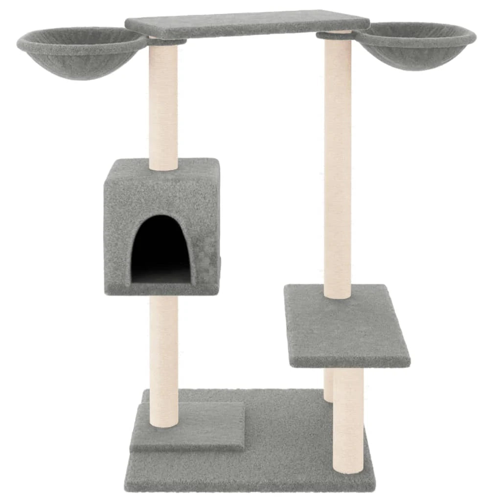 Tiragraffi per gatti torre per arrampicata giocattolo piattaforma per arrampicata con tiragraffi grigio chiaro 82 cm 02_0022725