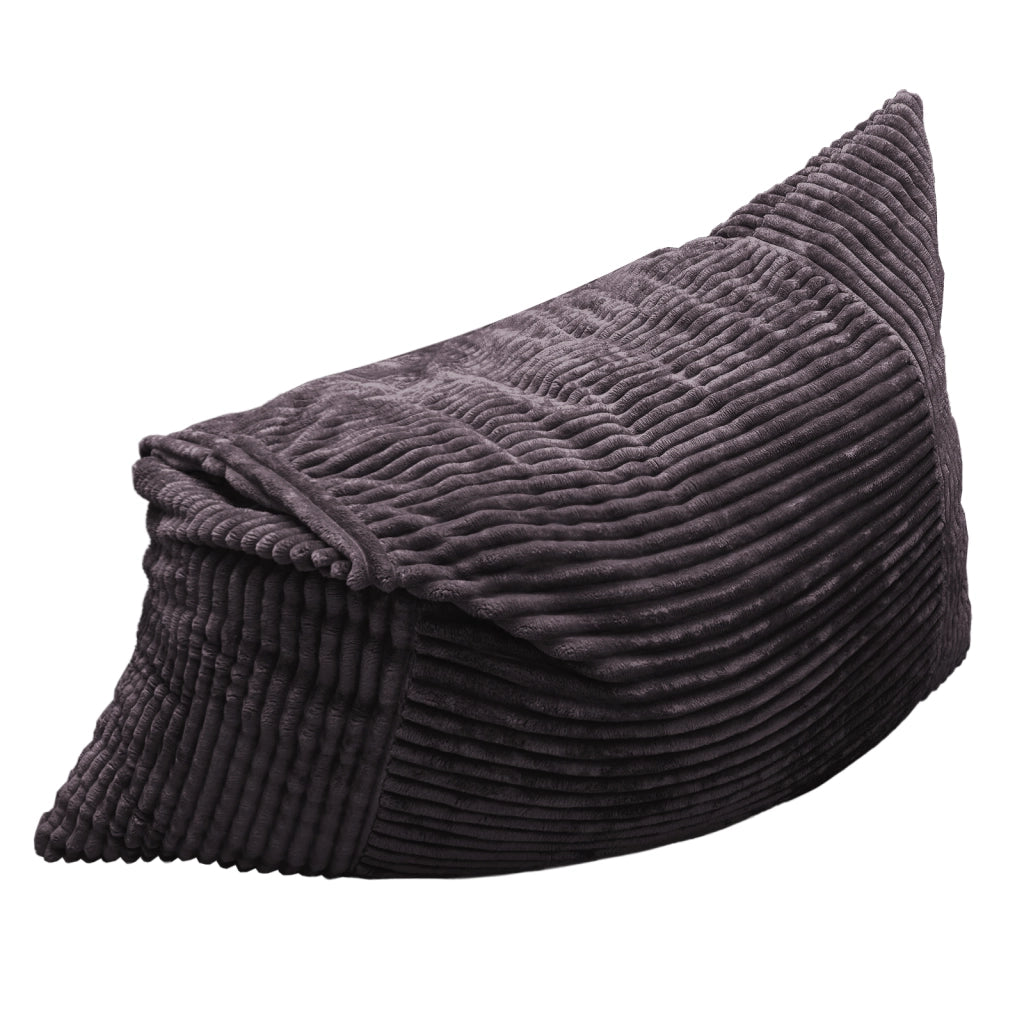 Poltrona pouf convertibile - sedia; divano e letto - in velluto a coste - grigio scuro