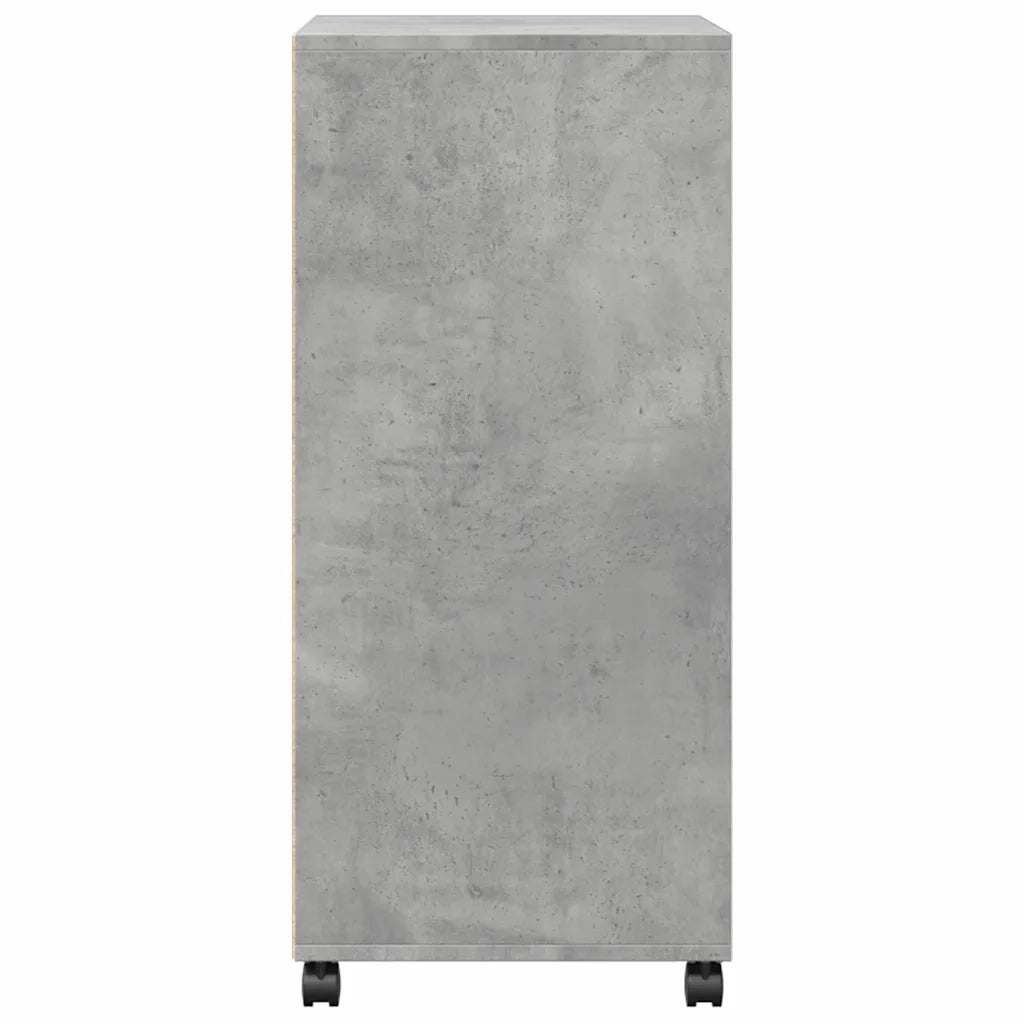 Mobiletto con Ruote Grigio Cemento 55x40x91 cm in Truciolato 853185
