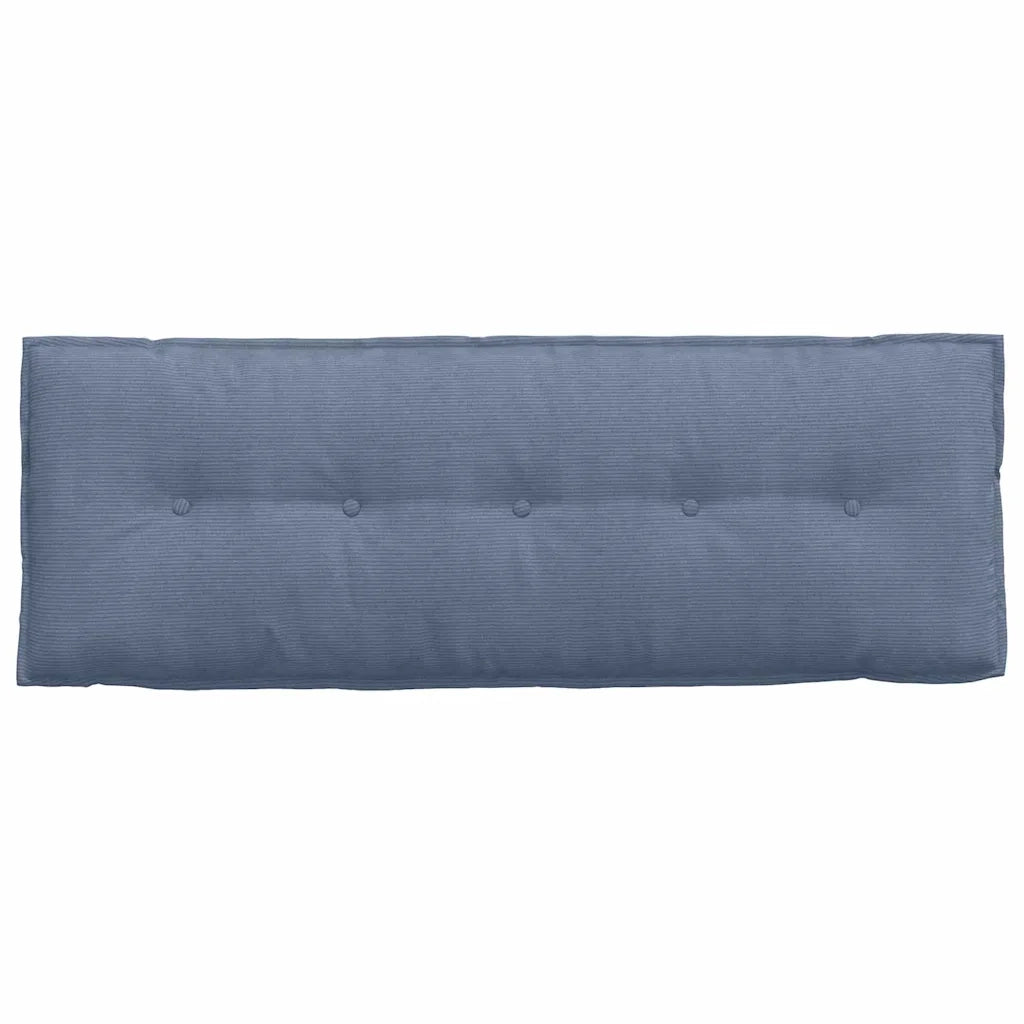 Cuscino per Schiena Blu 140 x 50 cm Tessuto in Cords