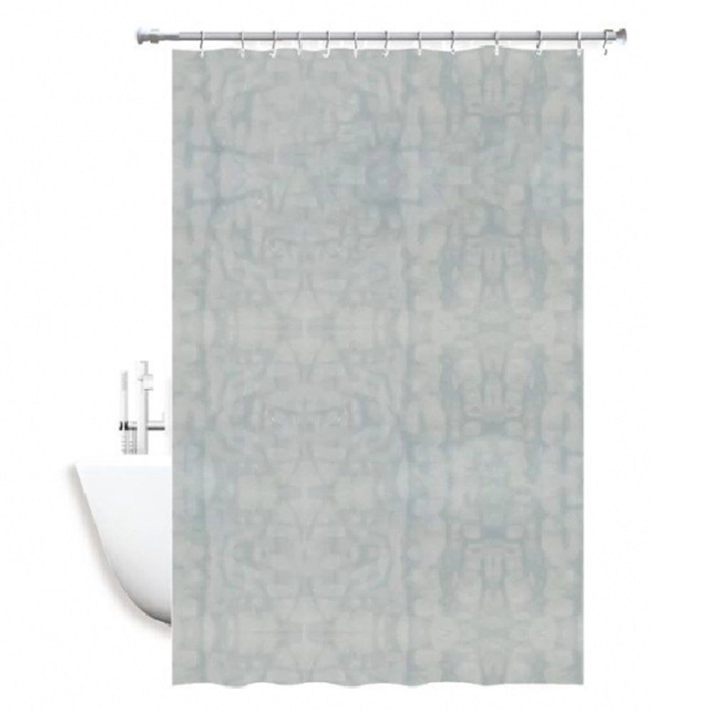 Trade Shop - Tenda Doccia Vasca Antimuffa Impermeabile Grigio Bianco 180 X 220cm Anelli 52131 -