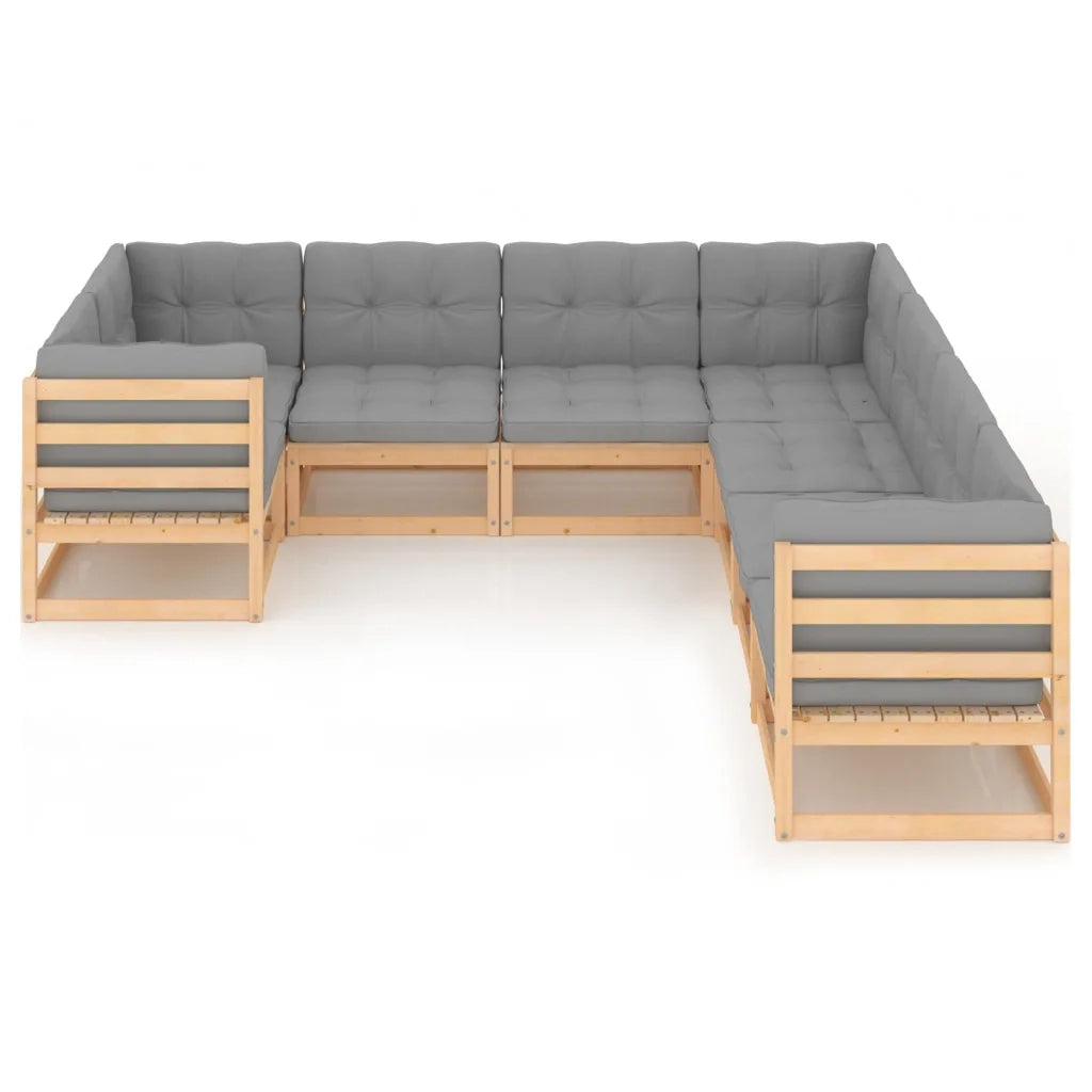 Set Divani da Giardino 8 pz con Cuscini Legno Massello di Pino cod mxl 54034