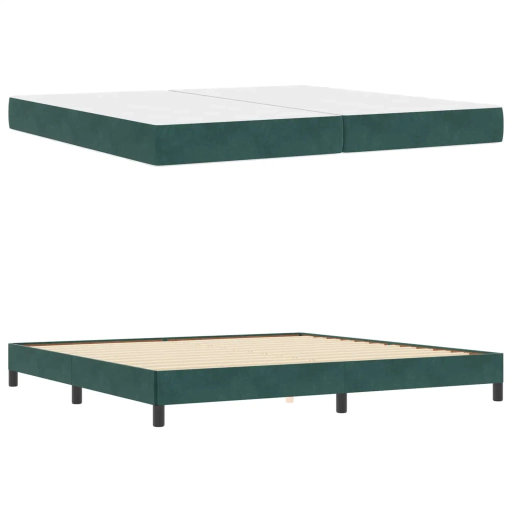 Letto a molle con materasso Verde Scuro 200 x 210 cm Tessuto 3398764