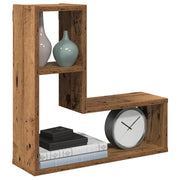 Mensole a Cubo Muro 2 pz Legno Antico 50x15x50 cm in Truciolato 856604