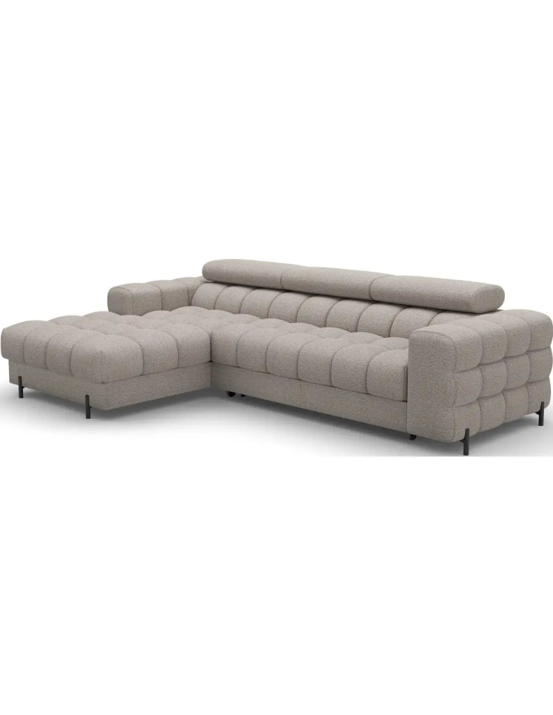 Divano angolare sinistro convertibile Beige mélange stile contemporaneo 285x99x181cm FILTRO