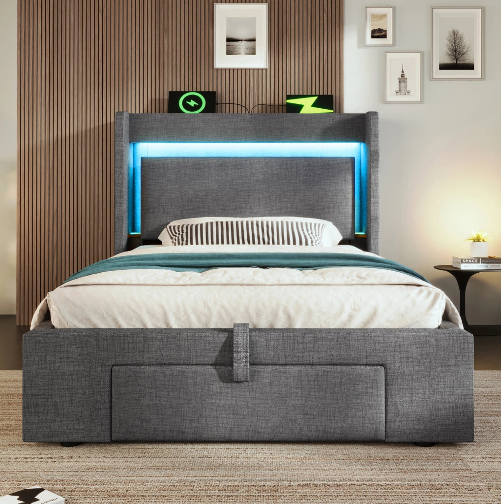 Letto 90x200 cm in PU rosa con forma a corona， LED， rete a doghe