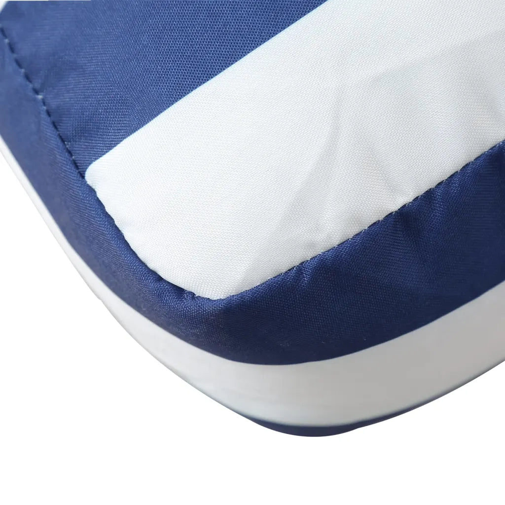 Cuscino per Pallet Strisce Bianche e Blu 80x40x12 cm in Tessuto 360616