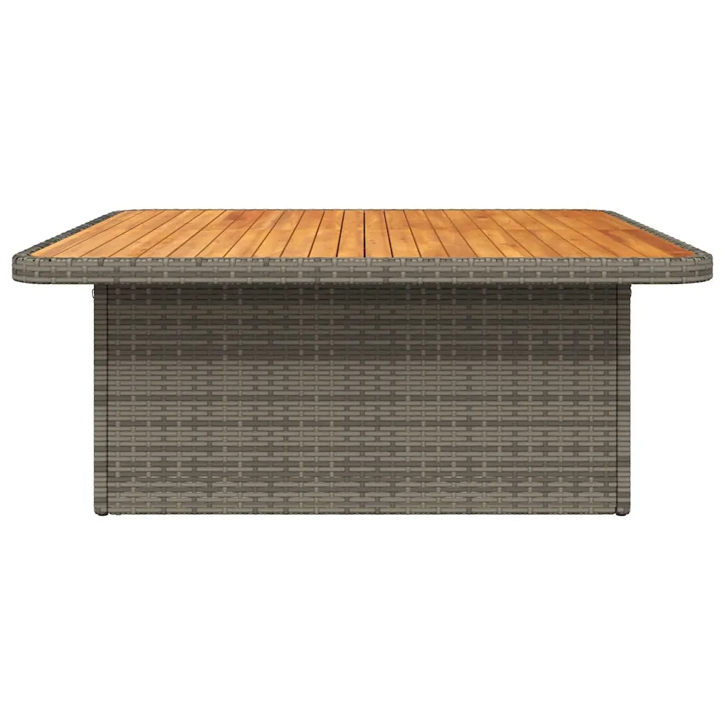 Tavolo Giardino Grigio 110x110x71cm Polyrattan Legno di Acacia 368273