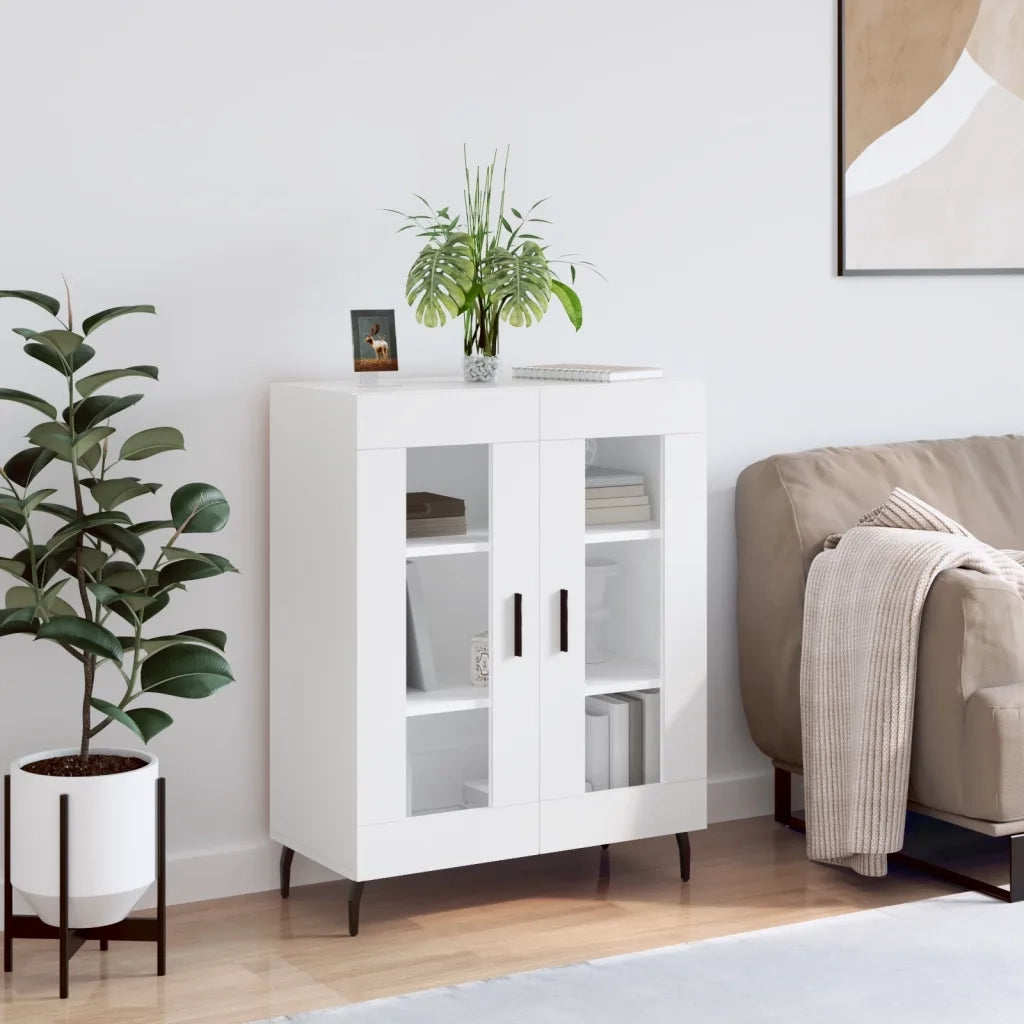 Credenza | Madia | Buffet da pranzo | Armadio da pranzo Bianca 69,5x34x90 cm in Legno Multistrato