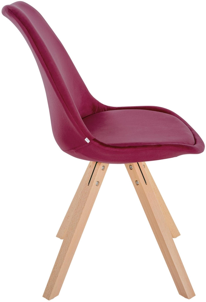 Sedia Sofia Velvet bordeauxrot,natura (quadrato)