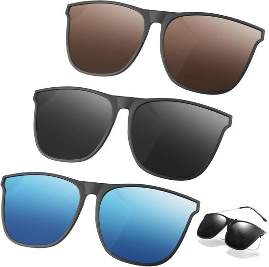 Solecchianti clip-on 3-Pack per protezione contro la riflessione, guida, viaggi e attività all'aperto