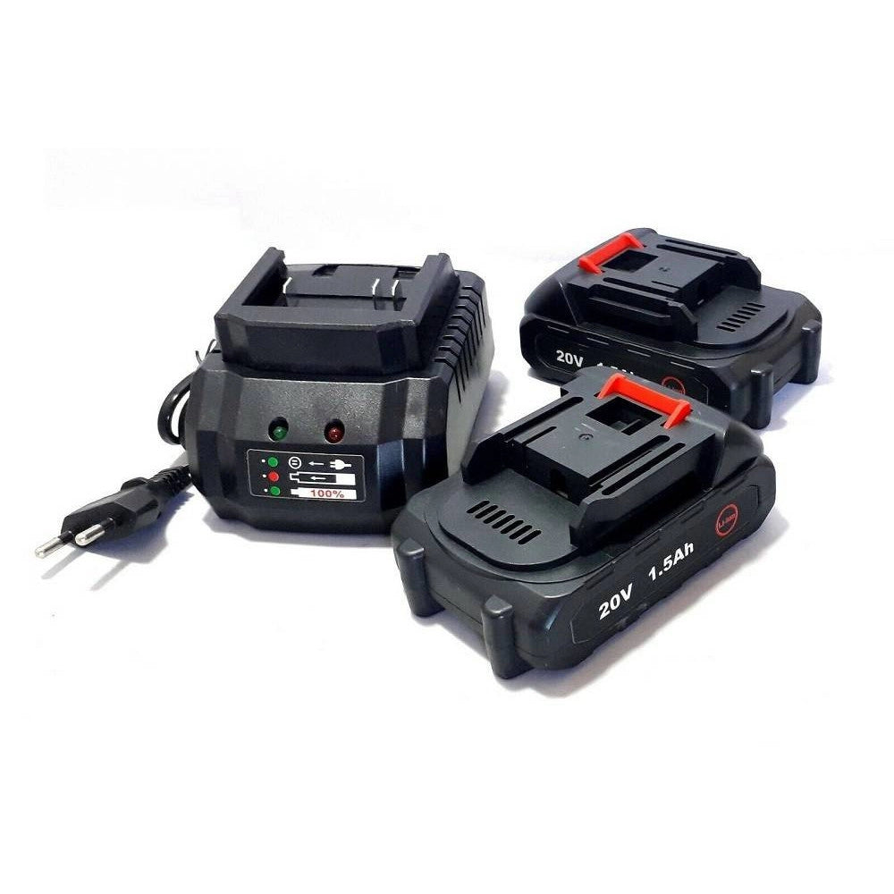 Trade Shop - Trapano Avvitatore A Batteria Litio A Percussione 20v Doppia Batteria + Valigia -