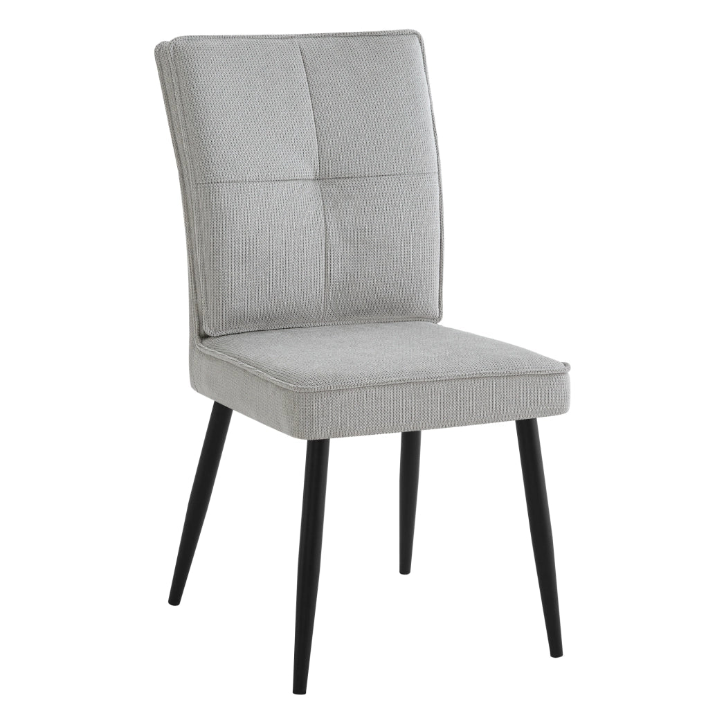 Set di 2 sedie da pranzo con rivestimento in ciniglia a motivo pied de poule e gambe in metallo nero grigio chiaro