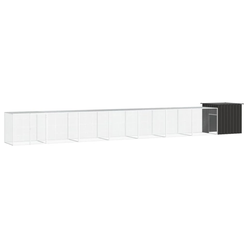 Recinto per pollaio in acciaio zincato antracite 800 x 91 x 100 cm 02_0043934