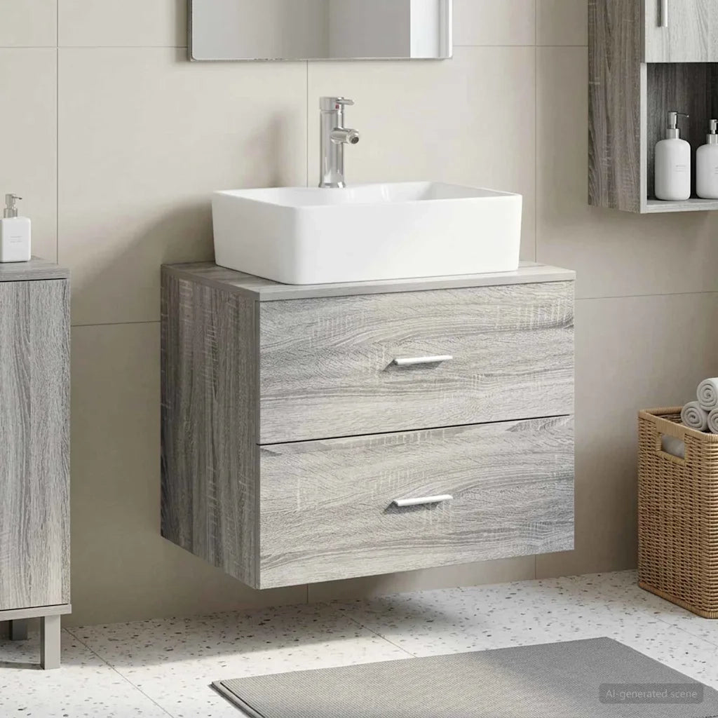 Mobile da Bagno da Muro Sonoma grigio 62,5 x 44,5 x 50 cm